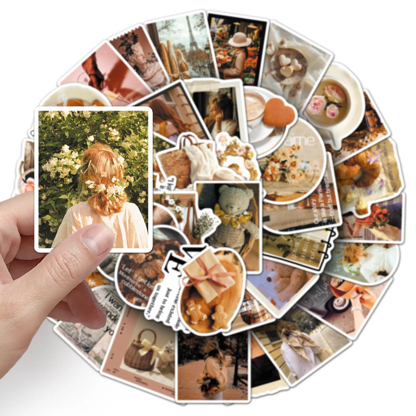 10/50 PIÈCES Français Romance INS Style Autocollants Créativité Rétro Graffiti Décoration BRICOLAGE Carnet Valise Guitare Téléphone Jouets Autocollants