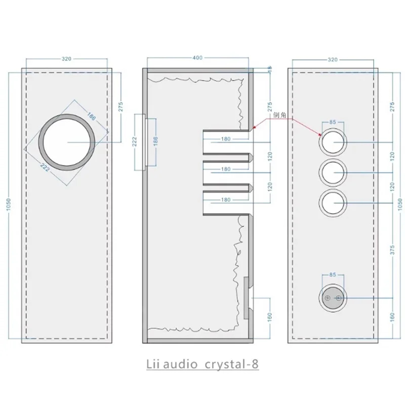 LII AUDIO CRYSTAL- 8 مكبرات صوت كاملة التردد 8 بوصة 8ohm/50-80W وحدة (1 قطعة)