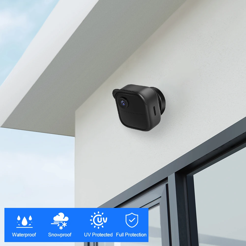 Silicone Case Cover Weatherproof Protective Skin Cover with Hat Brim Camera Cover Against for Blink Outdoor 4 (4th Gen)