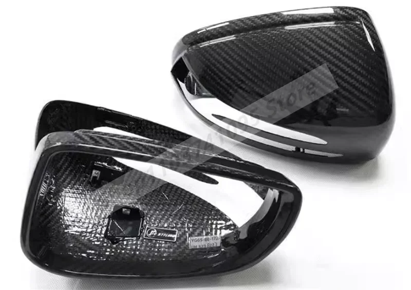 Real Dry Forged Carbon Fiber Replacement Side Door Mirror Cover For Mercedes-Benz AMG GT50 GT53 GT63 GT63s 2018-2024