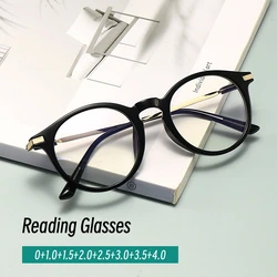 New Trend Vintage Round Frame Reading Glasses Anti Blue Light Optical Spectacle Eyeglasses Anti Fatigue Ultra Light Eyewear