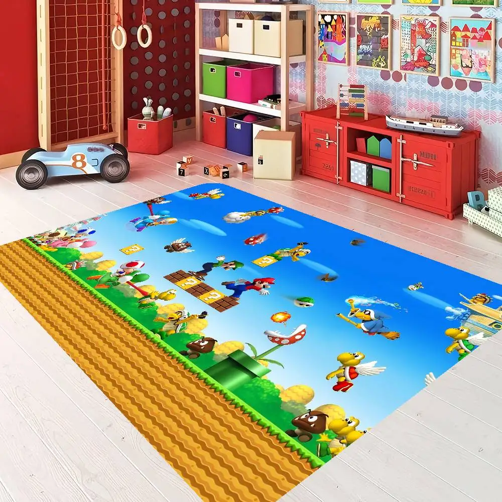 S-Super M-Mario Floor Mat Retro Multiple Choice Living Room Kitchen Rug Non-Slip Modern Home Decor
