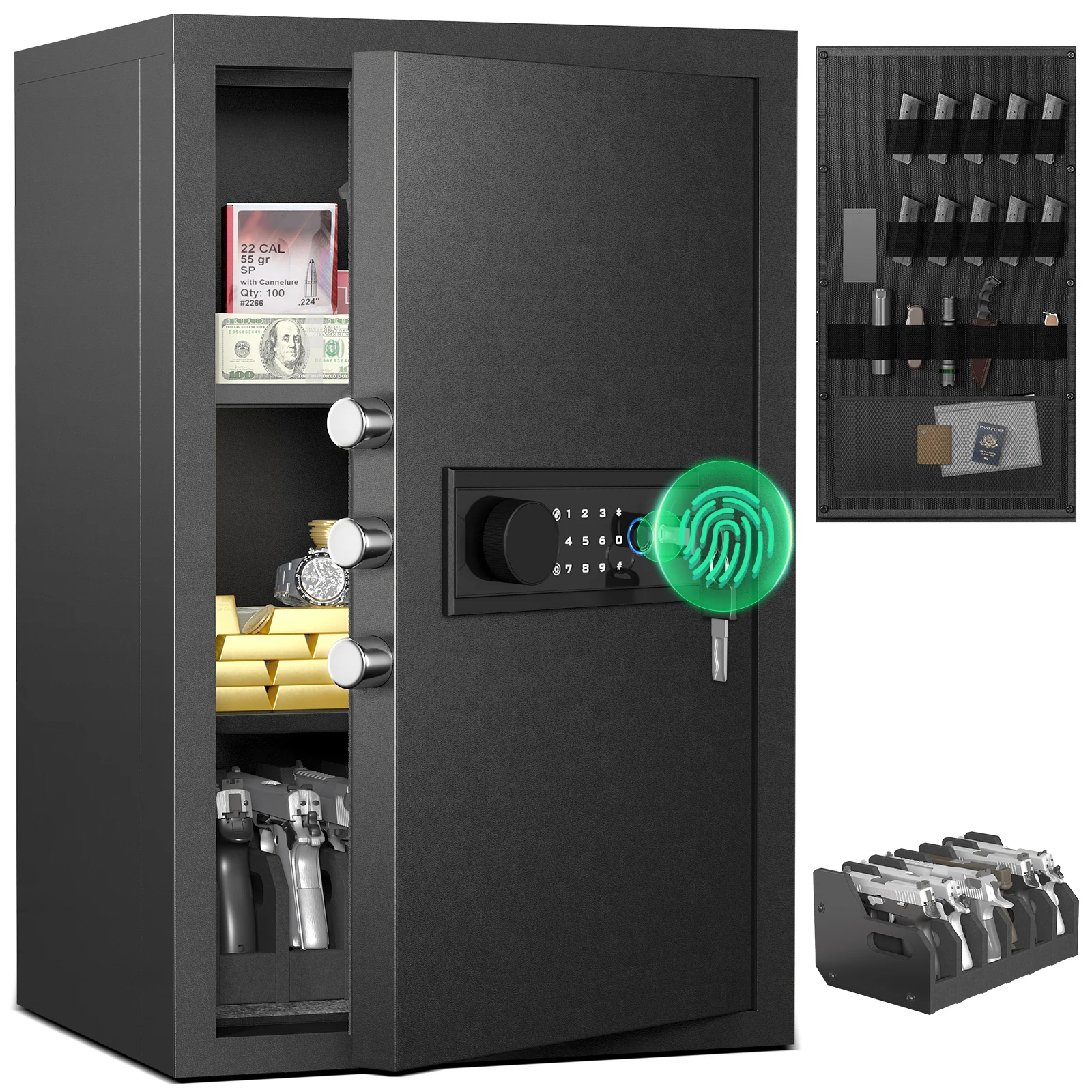 6.0 Cub Unassembled Extra Large Safe Box,Money Safe with Digital Backlit Touch Keypad and 2 Adjustable Shelves