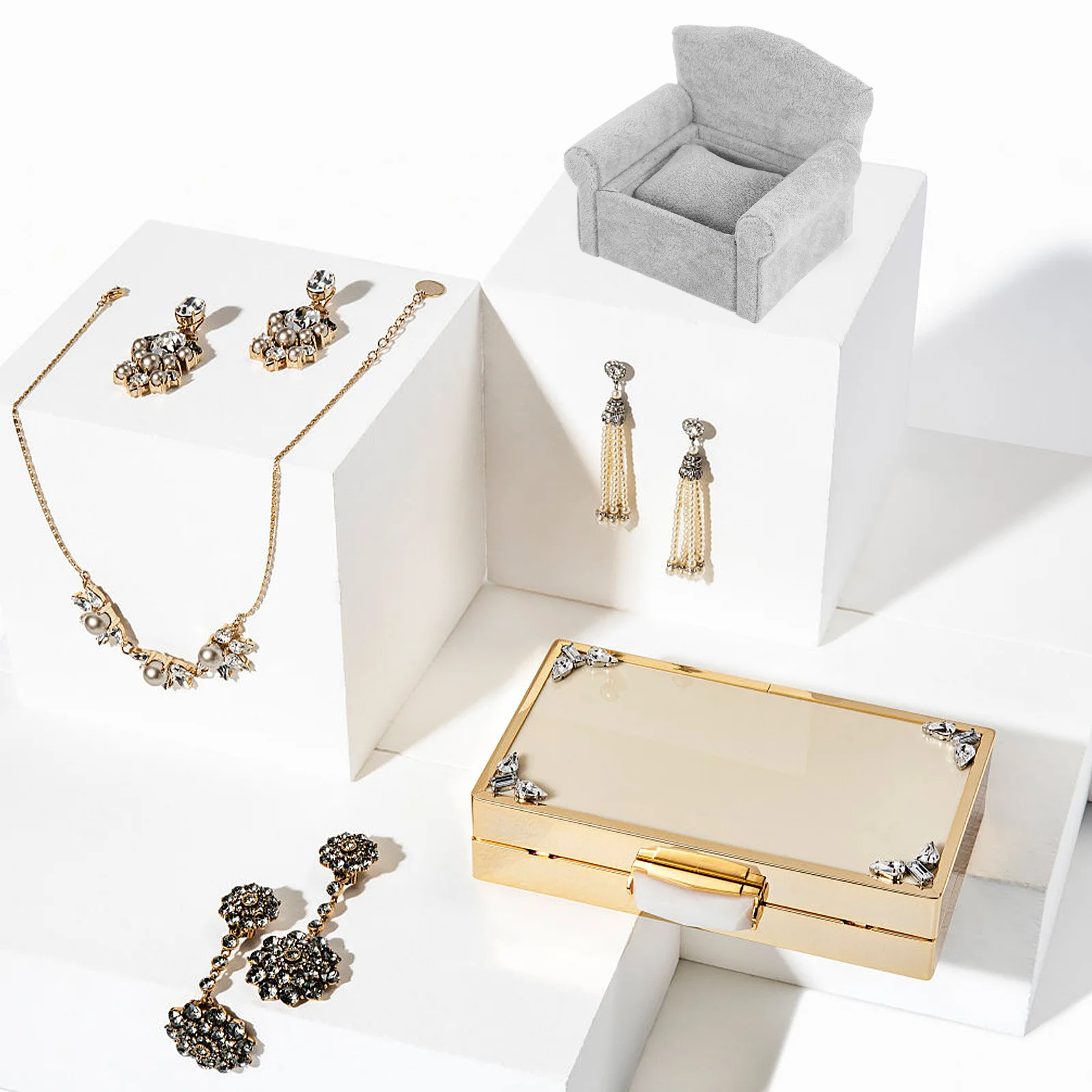 

Jewelry Box Storage Rack Bracelet Watch Display Pillow Necklace Stand Displays Sponge Holder