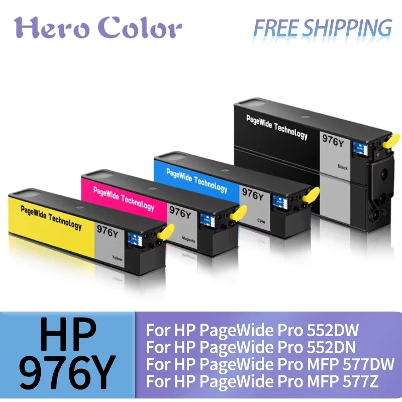 Cartucho de tinta de repuesto 976Y 976 Y para impresora HP PageWide Pro, 552DW, 552DN, 577DW, 577Z, P55250DW, MFP, P57750DW