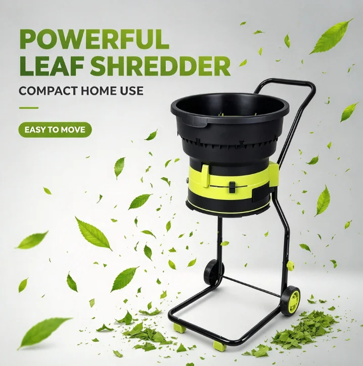 High Power Electric Leaf Shredder Small Home Garden Yard Powerful Branch Mulcher Portable Outdoor Crushing Machine Tool