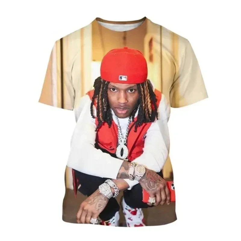 Popular Rapper King Von 3D Printed Men\'s T-shirt Hip-hop Trend Casual Short-sleeve O-Neck Unisex T-shirt Harajuku Streetwear Top