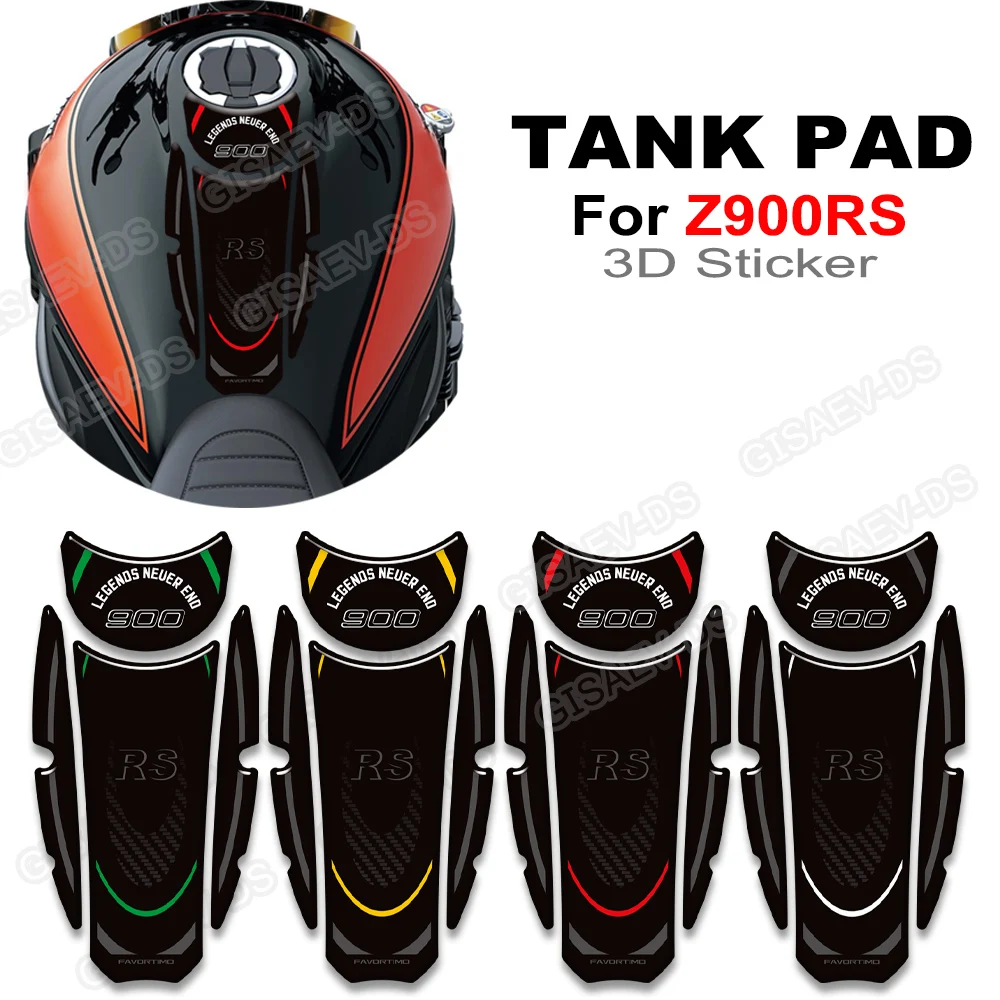 3D Resin Tank Pad Sticker Motorcycle Fuel Tank Protection Decal For Z900RS Z900 RS Z 900 Cafe SE ABS 2017 2018 2019 2020 - 2026