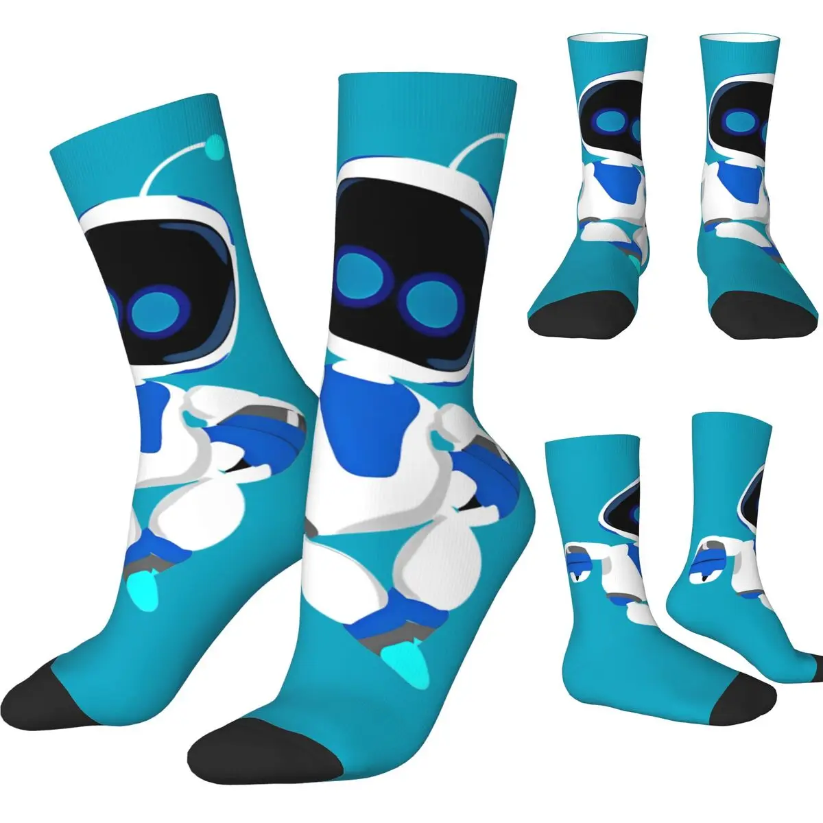 Autumn Winter Colorful Men's Women's ASTRO BOT Socks Astros Playroom Game Sweat Absorbing Basketball Socks