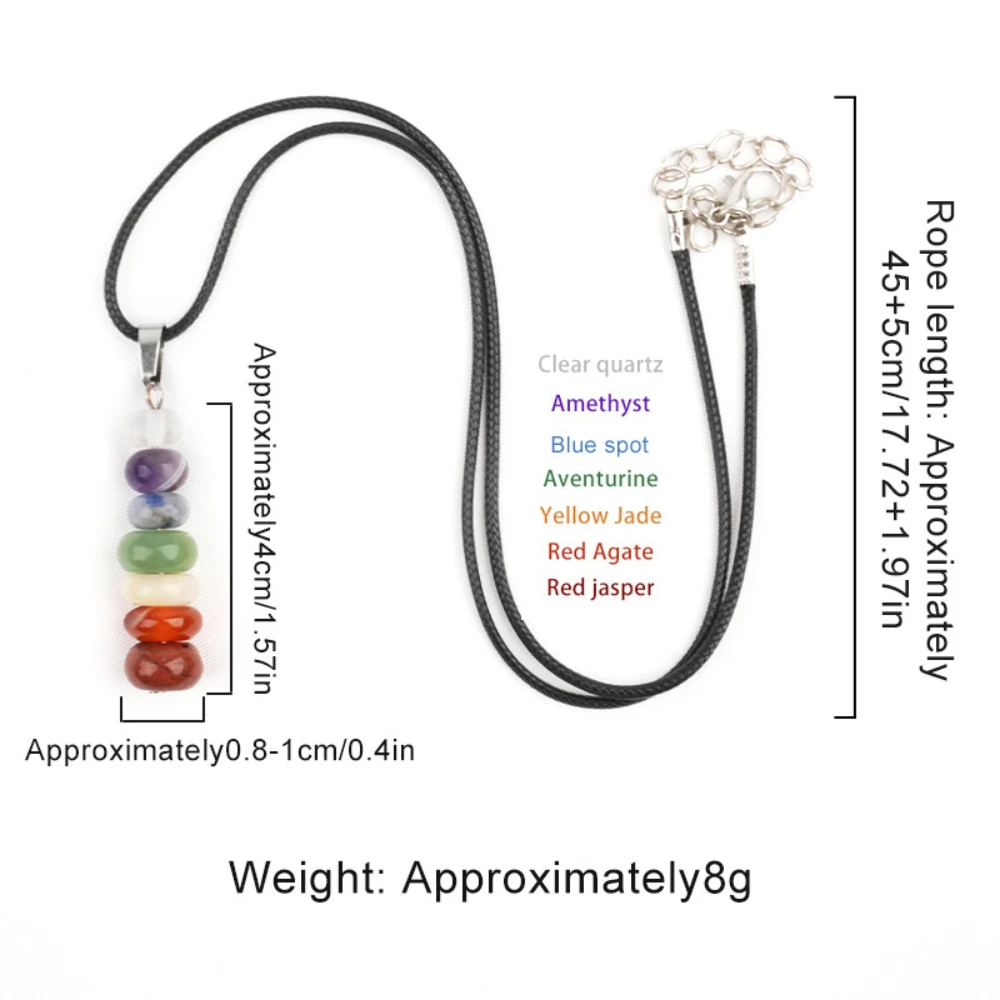 حار الوافدين الجدد 40X8mm الريكي 7 شقرا كريستال قلادة غير النظامية الحجر الطبيعي قلادة حبل سلسلة القلائد للنساء مجوهرات