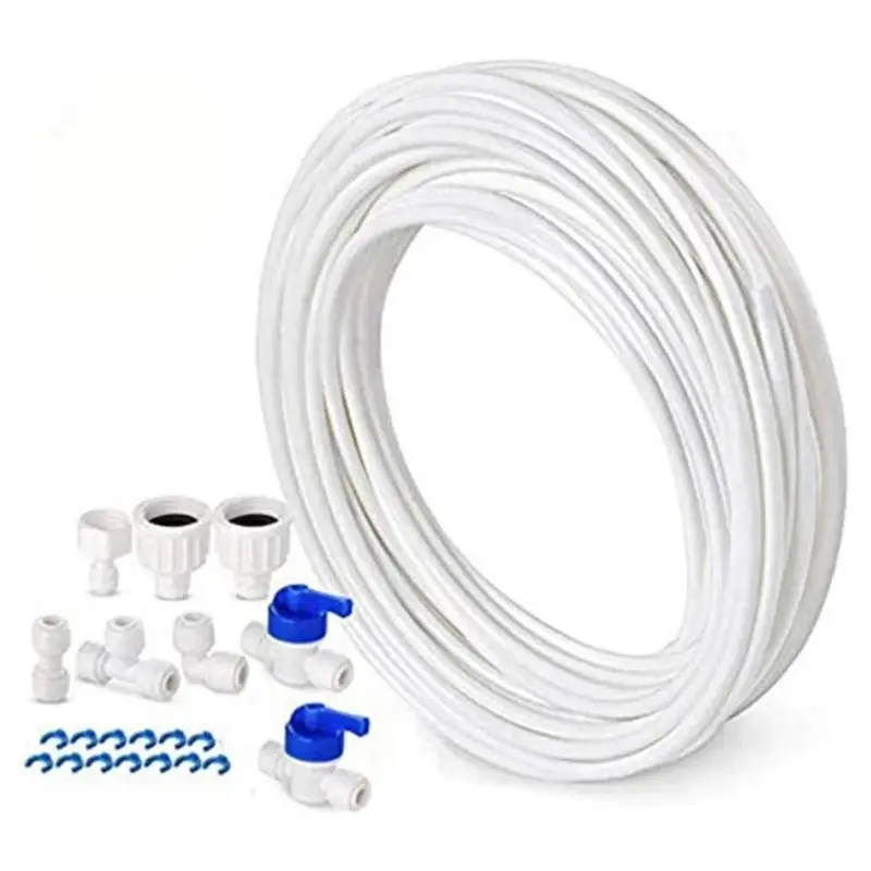 Refrigerator Water Supply Hose Kit With Inline Shut Off Valve 10-20M Quick Connect Pipe Fittings for RO Water Filter Ice Maker W image 3