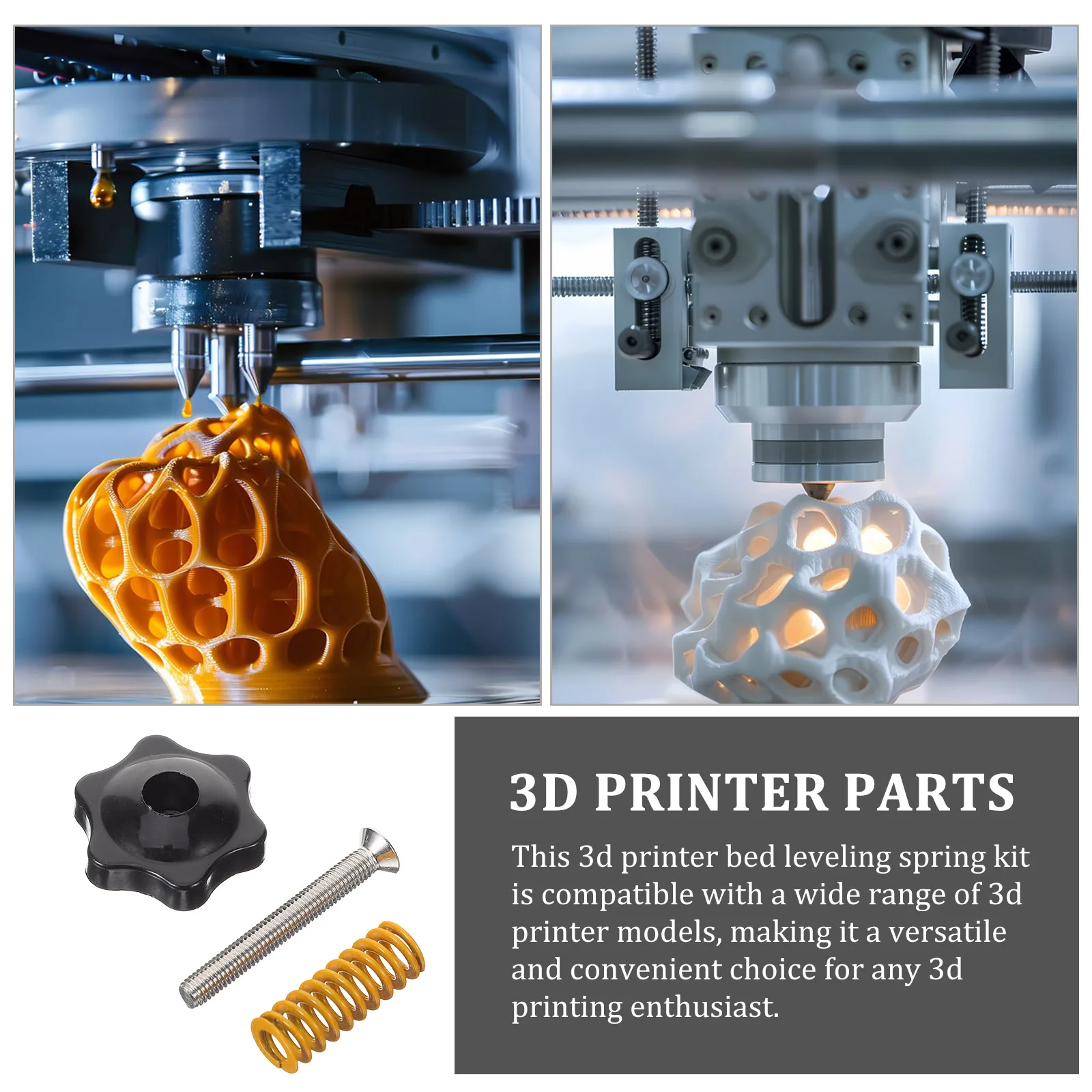 

Heatbed Leveling M5x40mm Yellow Spring Nuts Screws 3d 3D Printer Kit Printer Parts Upgrade DIY Precision Bed Leveling