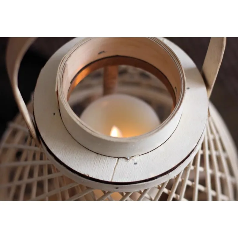 

Room Homestay Hotel Courtyard Decoration Rattan Floor-Standing Storm Lantern Japanese and Nordic Style Style