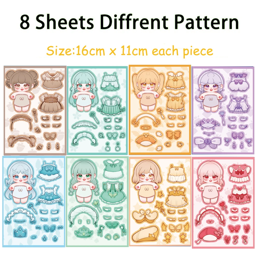 8 Sheets Cartoon Children DIY Puzzle Stickers for Kids Kawaii Stickers Birthday Goodie Bags Stuffer Party Favors Exchange Gifts