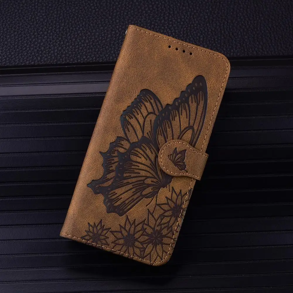 Funda de cuero con diseño de mariposa 3D para iPhone 14 13 12 11 Pro X XR XS MAX, funda tipo cartera para iPhone 7 8 6 6S SE Plus, funda con tapa tipo billetera.