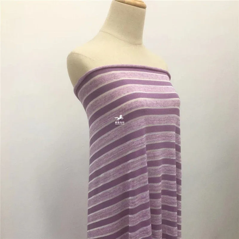 2Meters Linen Cotton Hollow Micro-perspective Thin Knitted Striped Stretch Fashion Fabric