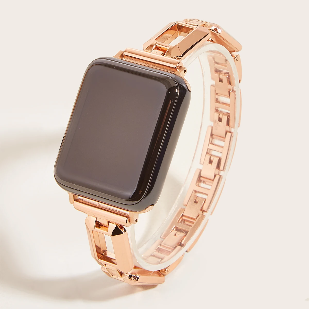 Correa delgada Compatible con Apple Watch para mujer, pulsera de cuero de Metal de 40mm y 41mm, pulsera fina de acero inoxidable para iWatch 8 y 7