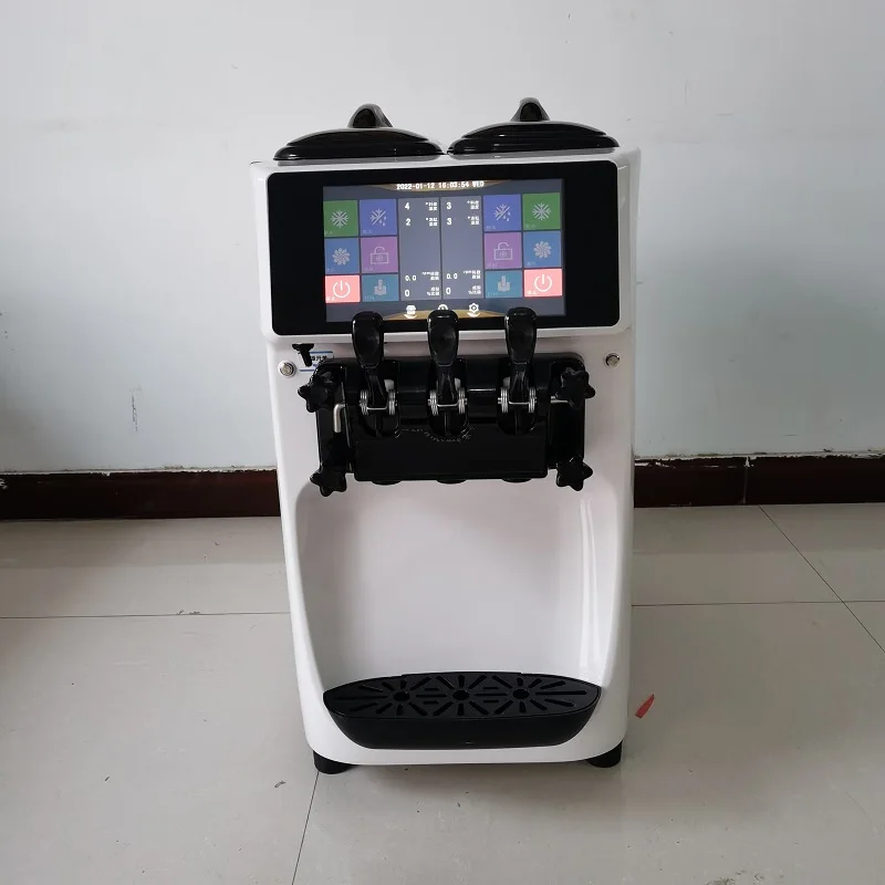 

Commercial three flavors soft ice cream machine multifunctional frozen yogurt machine suitable for household use