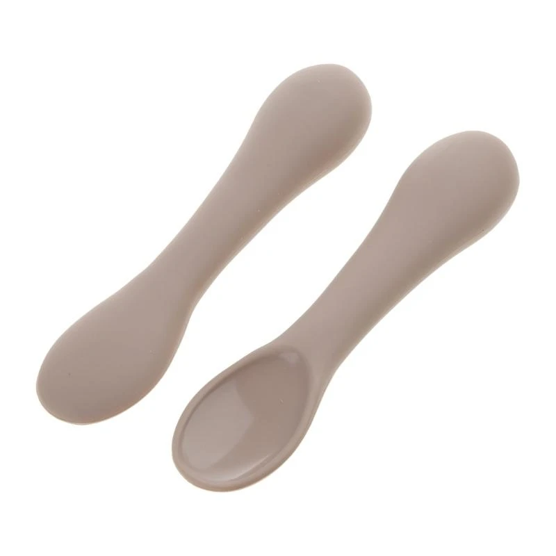 

J15U Toddler Eating Practice Spoon Silicone Spoon Feeding Baby Cutlery