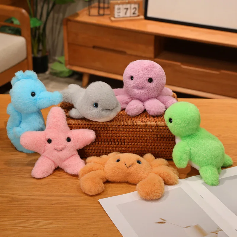 Cartoon Dolphin/starfish/turtle Plush Toys Cute Ocean-themed Animal Octopus/Crab Plush Stuffed Toys For Room Decor Brithday Gift