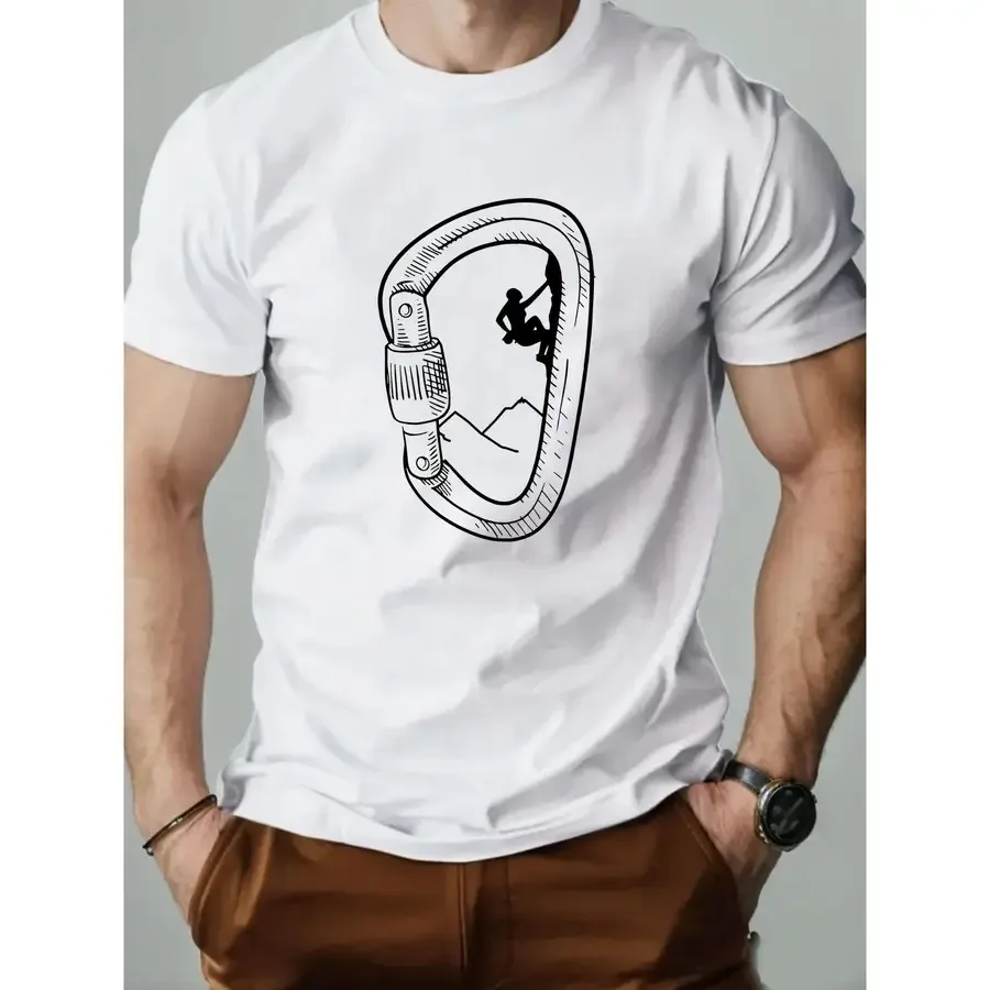 

Men'S Outdoor Sports T-Shirt Loose And Easy Short-Sleeve Summer Breathable Pullover Print Top for Climbers And Hikers