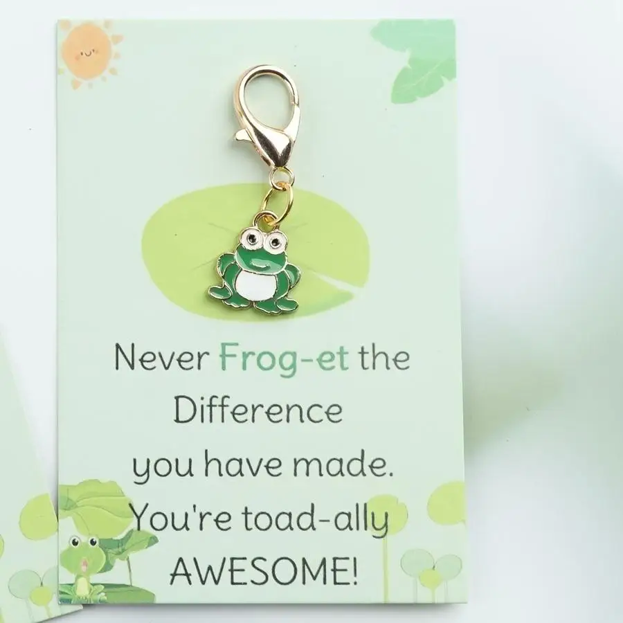 1/5/10/20/50/100pcs /s of Cute Little Frog Keychains, with the Message 