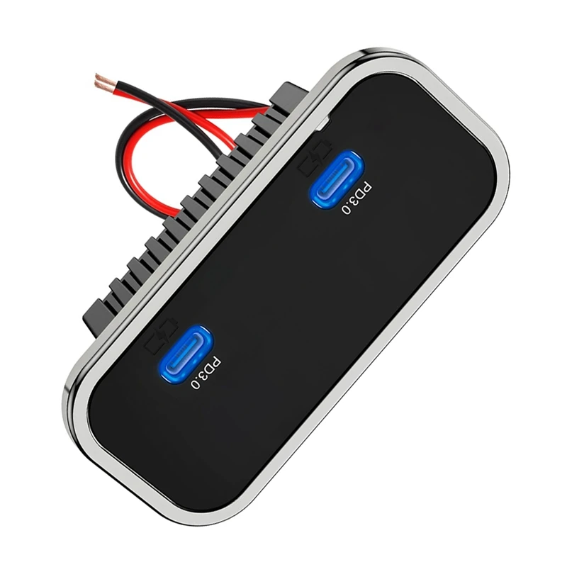 Car Charger Panel Dual 30W PD3.0 USB C Ports Fast Charging Power Outlet Socket for 12V/24V RV Boat Truck Bus NICEMAN-NJ] view 6