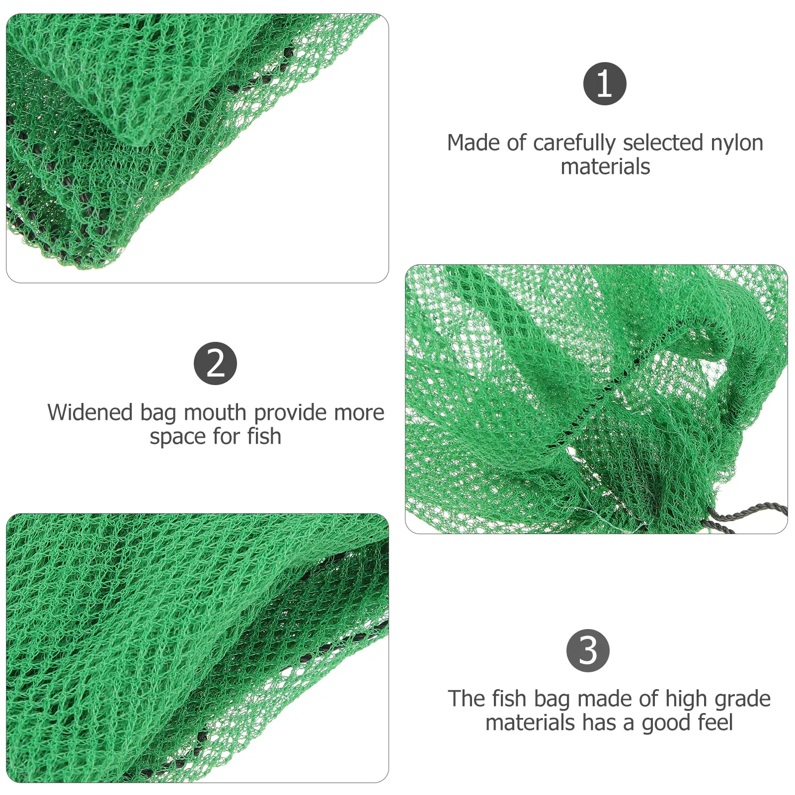 

2pcs Portable Fishing Net Bag Nylon Wear-Resist Foldable Fish Storage Mesh Fish Catcher Net Replacement For Saltwater Fishing