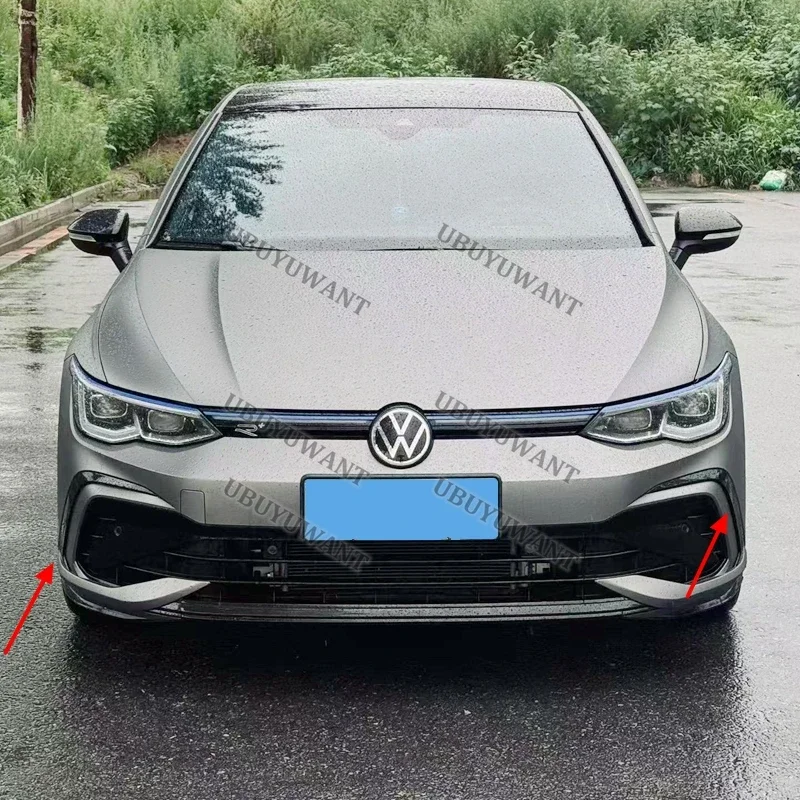 For VW Golf 8 MK 8 R-Line / GTI 2020-2024 Car Black/RED/BLUE/GREY/WHITE Front Bumper Side Splitter Spoiler Trim Fog Light Canard