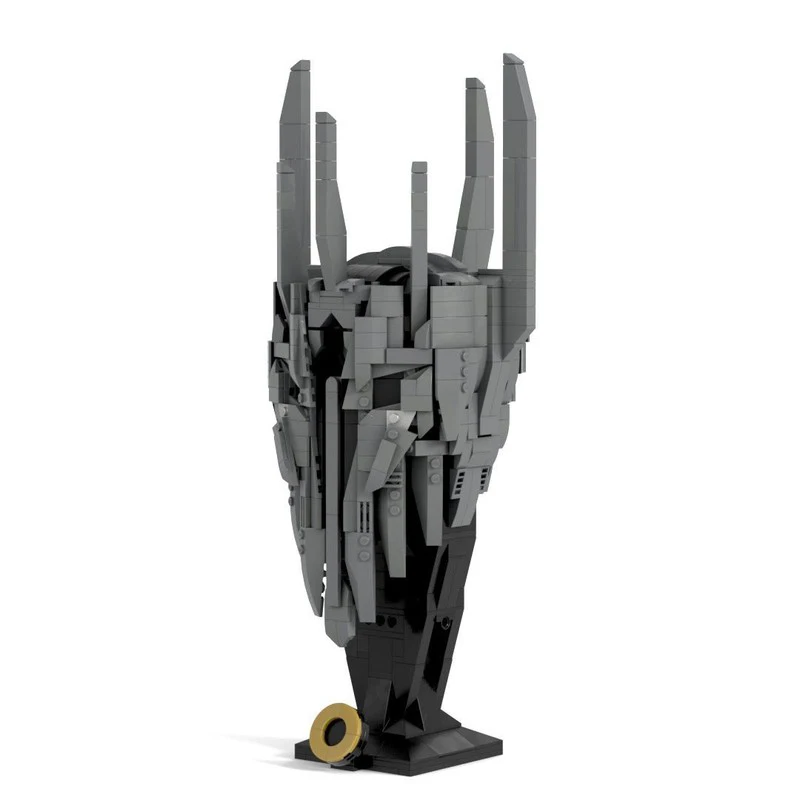 917pcs MOC The Hobbit And Lord Of The Rings LOTR Sauron Helmet Model Building Blocks Architecture Assemble Collection Brick Idea