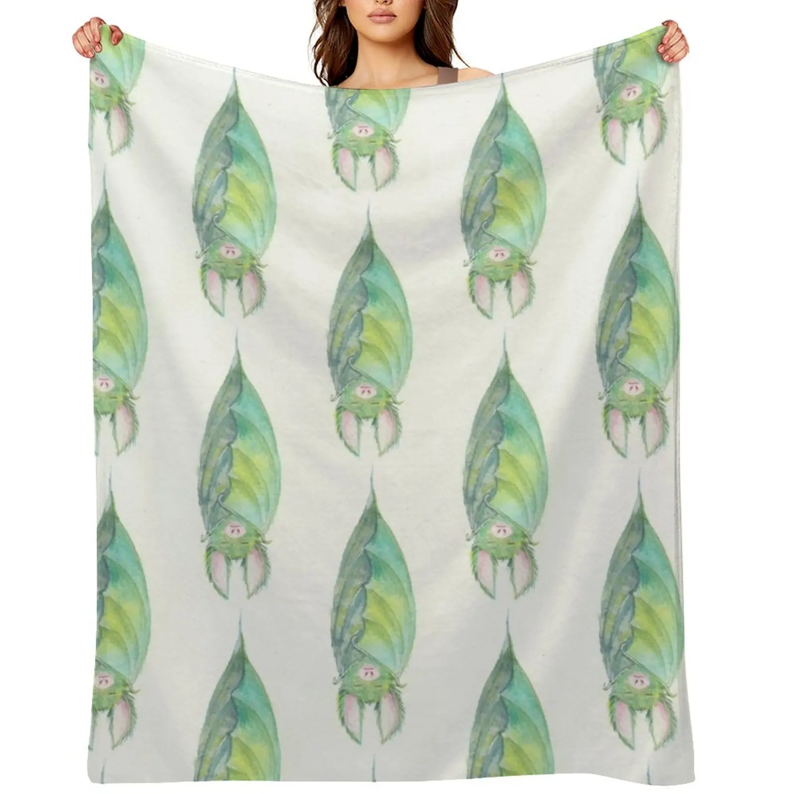 

Green Bat Throw Blanket Weighted Cute Soft Furrys Blankets