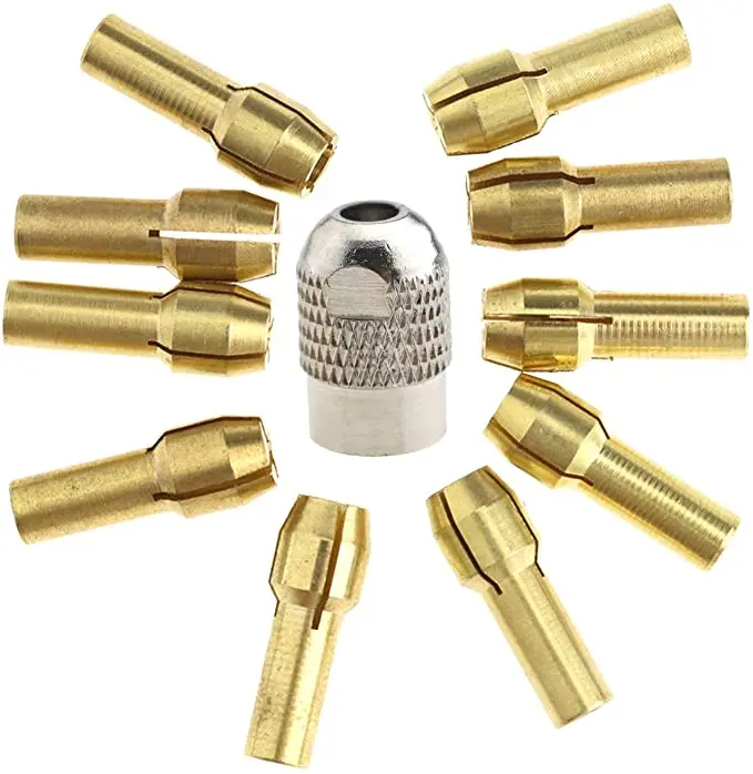 L-A Đồng Collet Mini Máy Mài Điện Nhanh Chóng Thay Đổi Mũi Khoan Chuck Bit Bộ 0.5-3.2Mm Đường Kính Chuôi 4.8Mm/0.19 ''Cho Dụng Cụ Quay