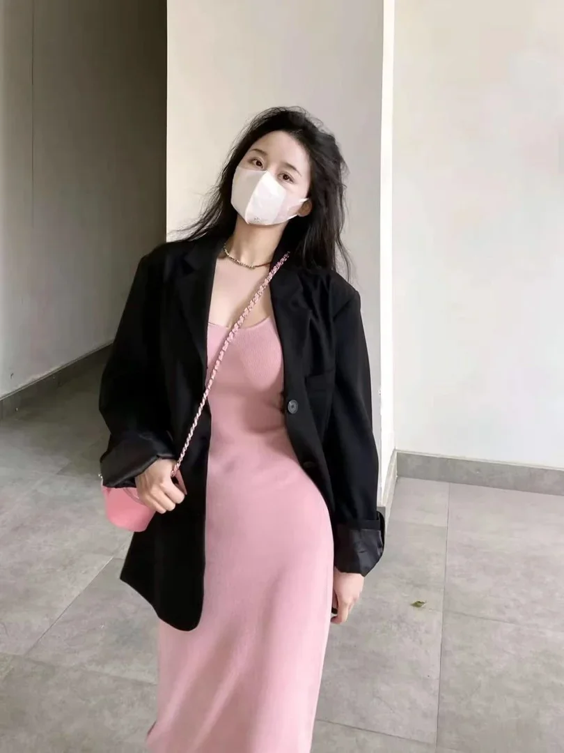 السترة كبيرة الحجم المرأة الصيف البدلة متنوعة الشكل بناتي حسن المظهر جرلي القلب الصدر الثدي ثلاثة أرباع عشاء