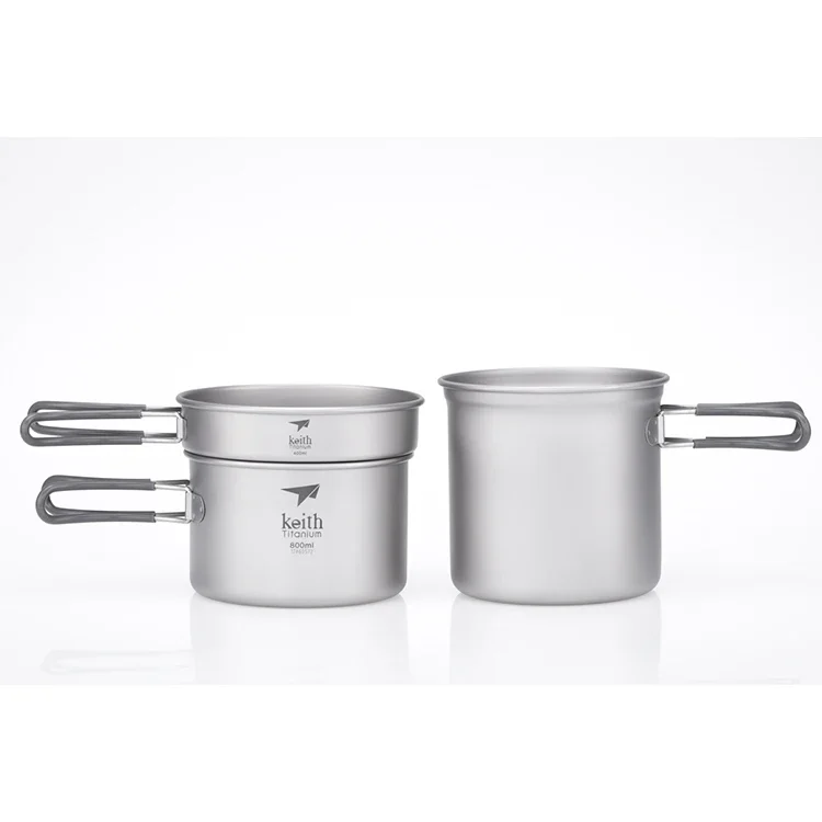 High Quality Titanium Kitchen Set for Outdoor Cooking Fashionable Comfortable Camping Gear Lightweight Backpacking Cookware