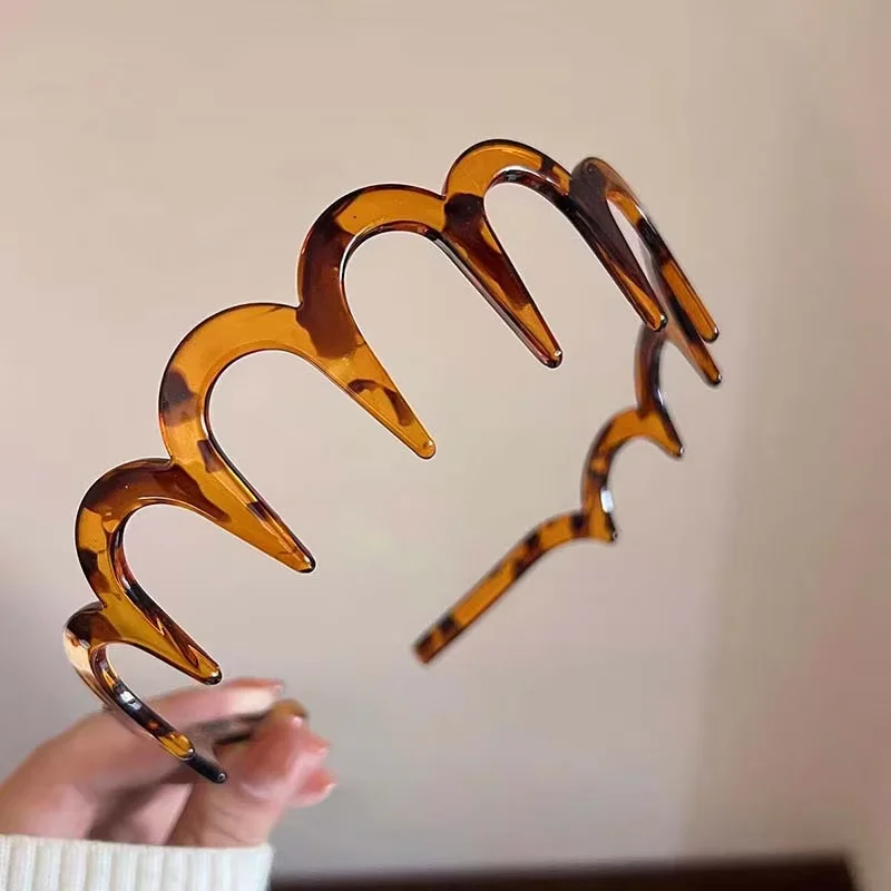 قطعتان من ربطات الشعر المتموجة للنساء، طراز جديد جميل، غسول الوجه، غير قابل للالتصاق، نسيج رقيق، مشط مسنن، عصابات رأس غير قابلة للانزلاق، ح