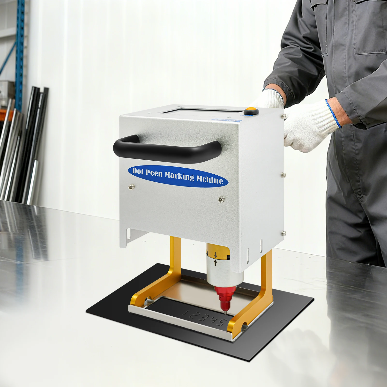 300W Electric Marking Machine Touchscreen Aluminum Alloy Portable Engraver Handheld Electric Marking Machine 30-40mm/s Speed