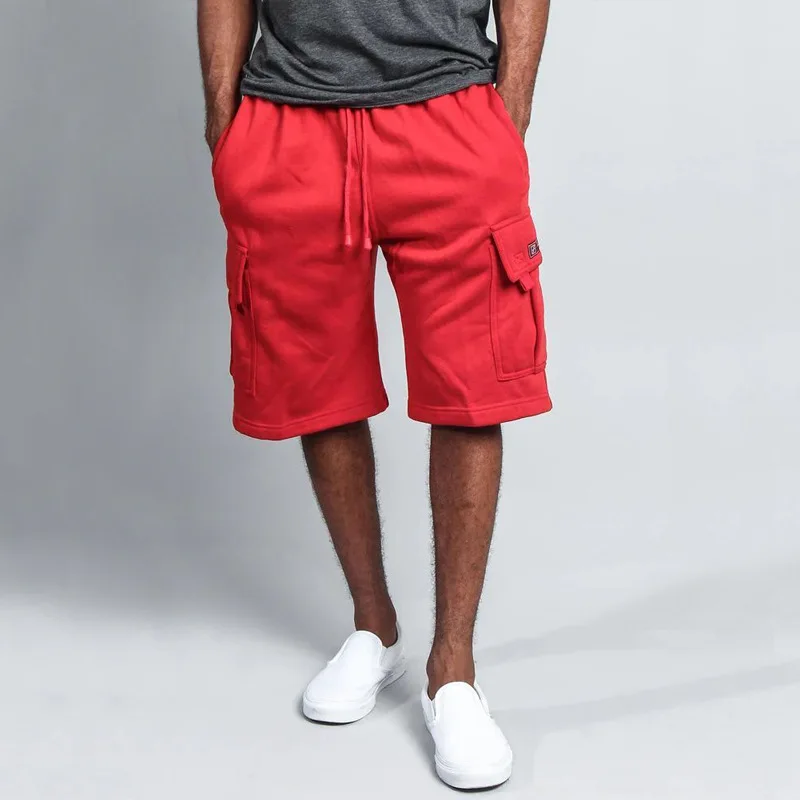 Cargo Shorts Men Solid Shorts Spliced  Pockets Knee Length Drawstring Shorts Loose Fit Mid Waist Summer Casual Sports 2025 - Image 6