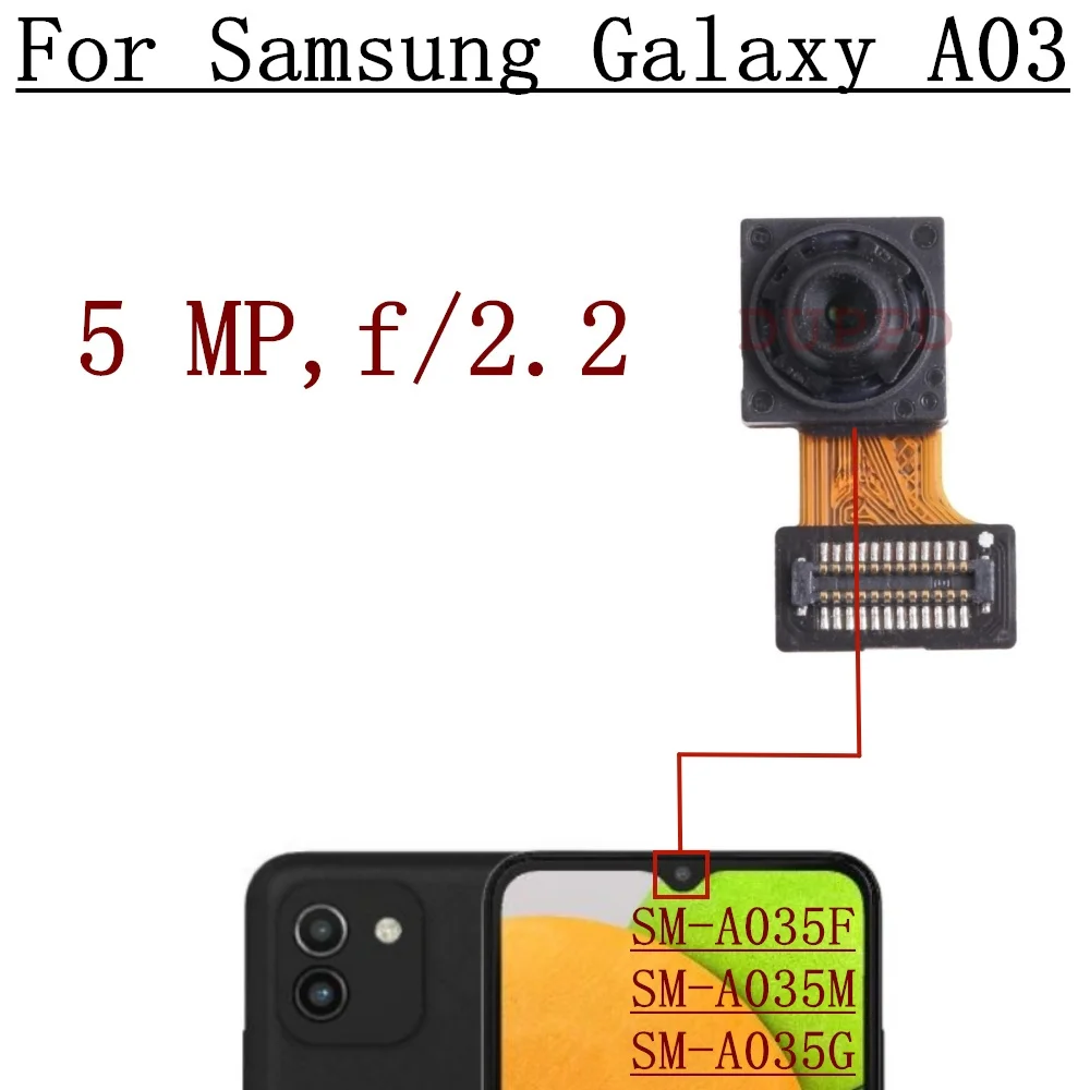 Front Rear Camera For Samsung Galaxy A03 SM-A035F A035G A035M Back Wide Depth Main Camera Module Flex Cable