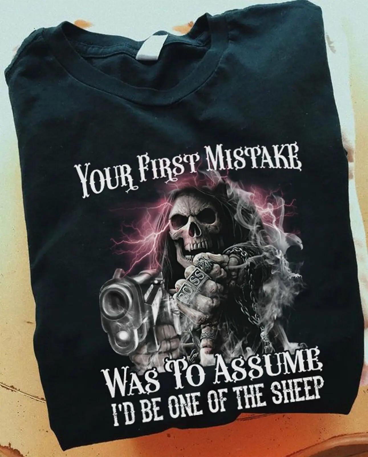 Your First Mistake Was To Assume I'D Be One Of The Sheep T-Shirt, Skull T-Shirt shirt for men