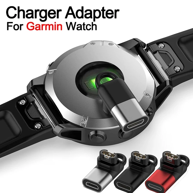 Type C/Micro/ios USB Female to 4pin Charger Adapter For Garmin Fenix 7/7S/7X/6/5 Forerunner 745 955 945 Watch Charging Converter