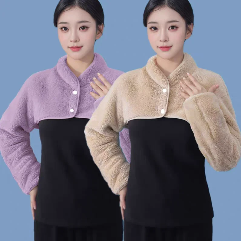 thickened-warm-arm-sleeves-for-sleeping-women's-large-size-shoulder-protection-winter-neck-and-shoulder-clothes-cold-proof