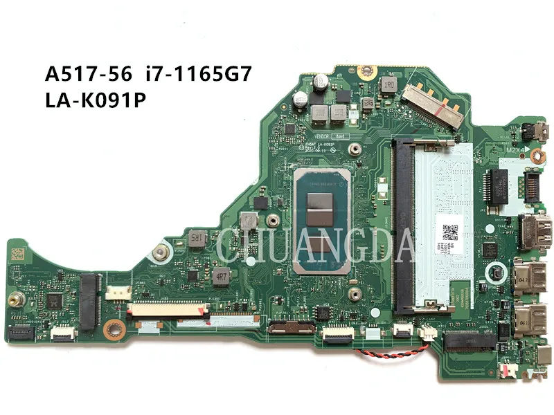 LA-K091P motherboard for Acer A515-56 laptop motherboard with CPU i7-1165G7 SRK02 RAM 4GB 100% test work