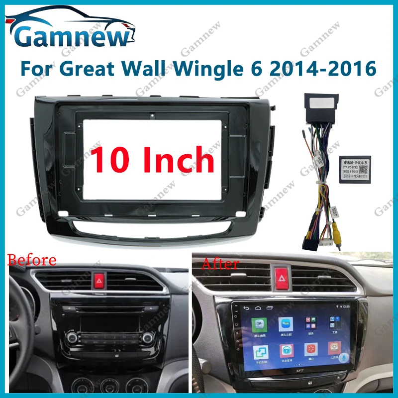 10 Inch Car Frame Fascia Adapter Canbus Box Decoder For Great Wall Steed Wingle 6 2014-2016 Android Radio Dash Fitting Panel Kit