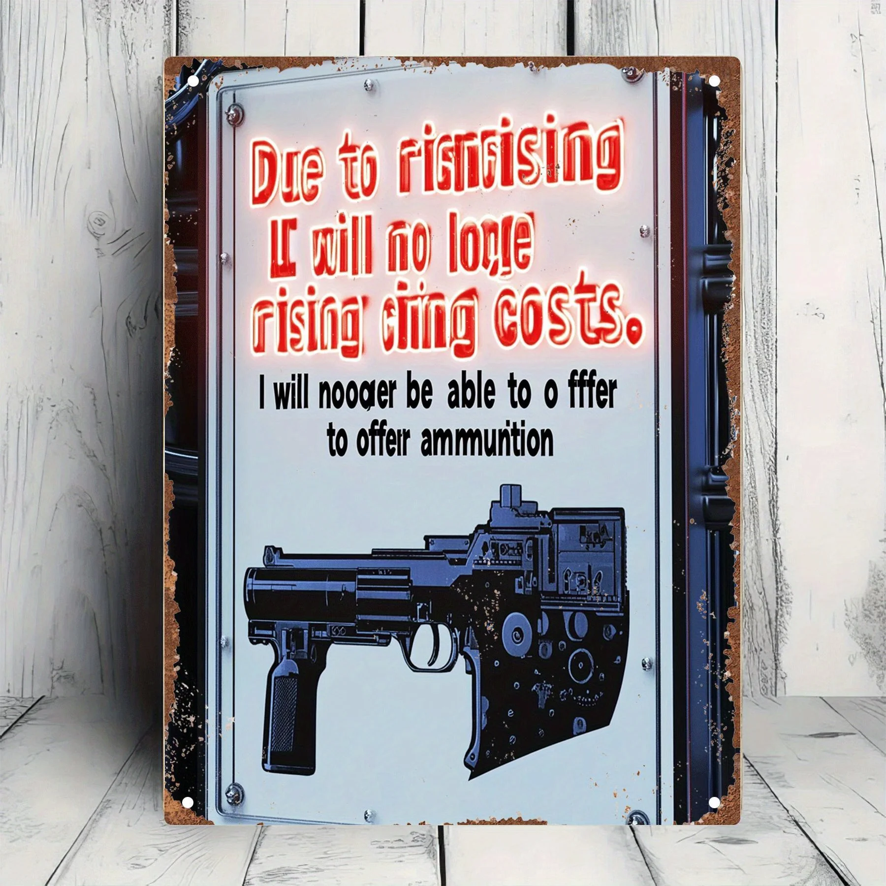 Vintage Tin Metal Wall Art Sign - 