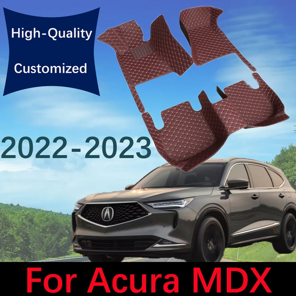 

Custom Leather Car Floor Mats For Acura MDX 2022 2023 Seven Seat Automobile Carpet Rugs Foot Pads