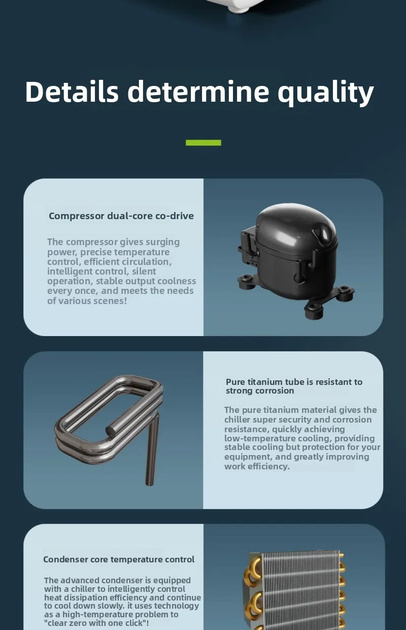 Enfriador de pecera, pequeña máquina de enfriamiento en frío para el hogar, temperatura constante rápida, agua de mar dulce, temperatura automática