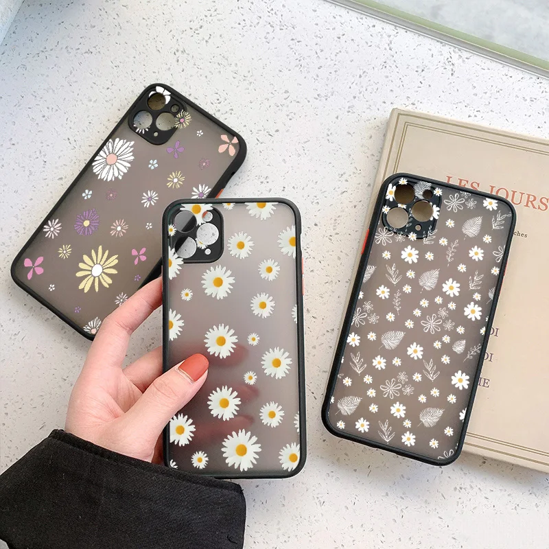 Daisy Flowers Phone Case for iphone 15 11 12 14 13 16 Pro Max 7 8 Plus SE2 for iphone X XR XS Florals Back Shockproof Cover