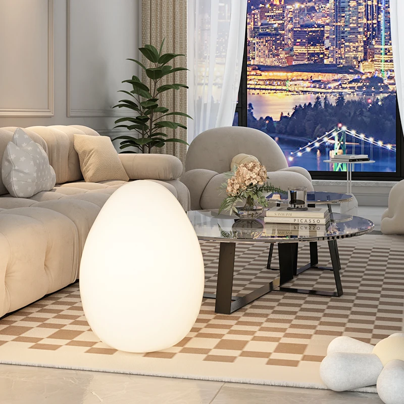 

Egg Shaped Table Lamps Sofa Floor Lamp Bedroom Bedside Nordic Living Room Atmosphere Girls Soft Decoration Lights Stand Light