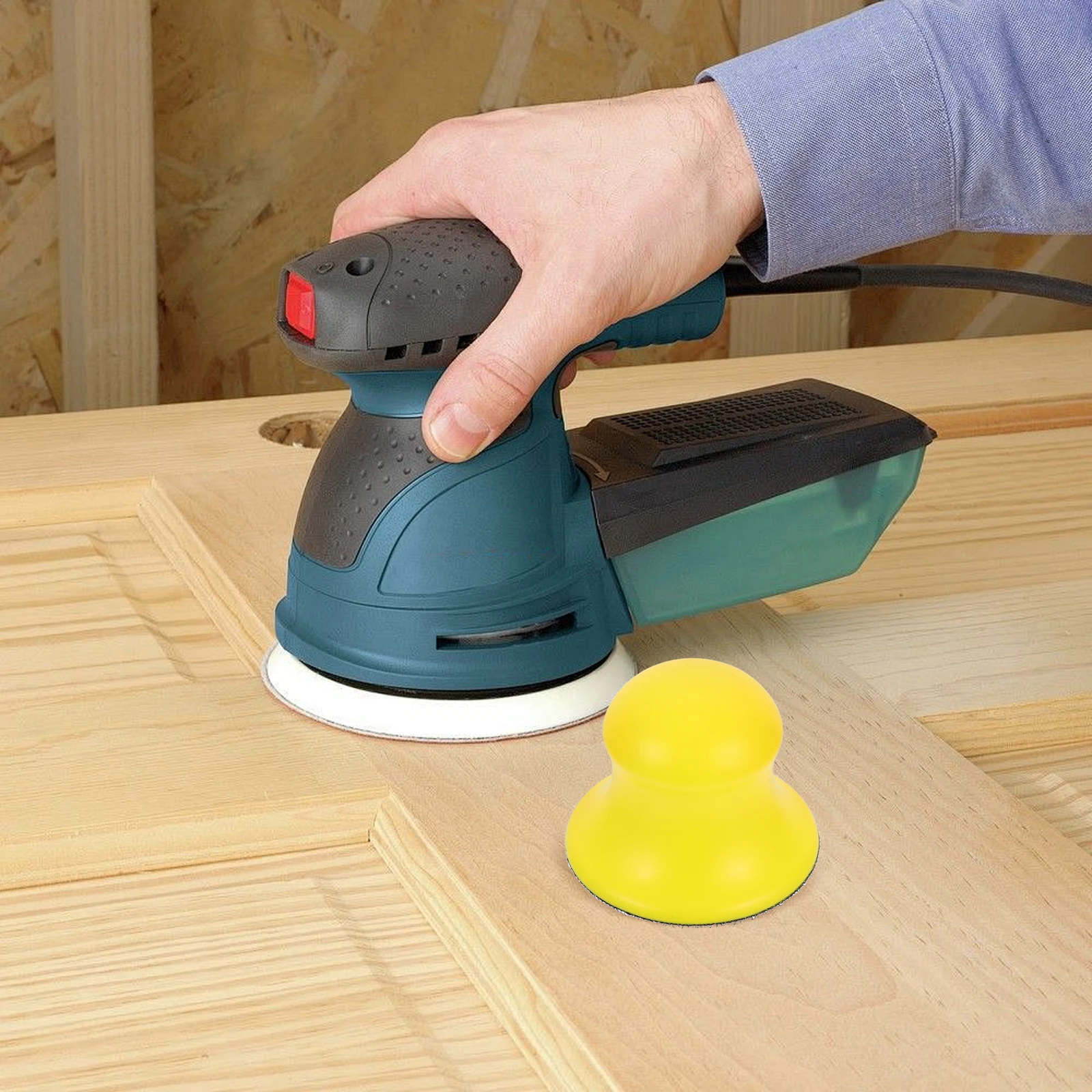 

3 Inch 75Mm Pu Sanding Disc Polishing Pad Hand Grinding Block Wood Polishing Auto Maintenance Durable Light Weight Hook