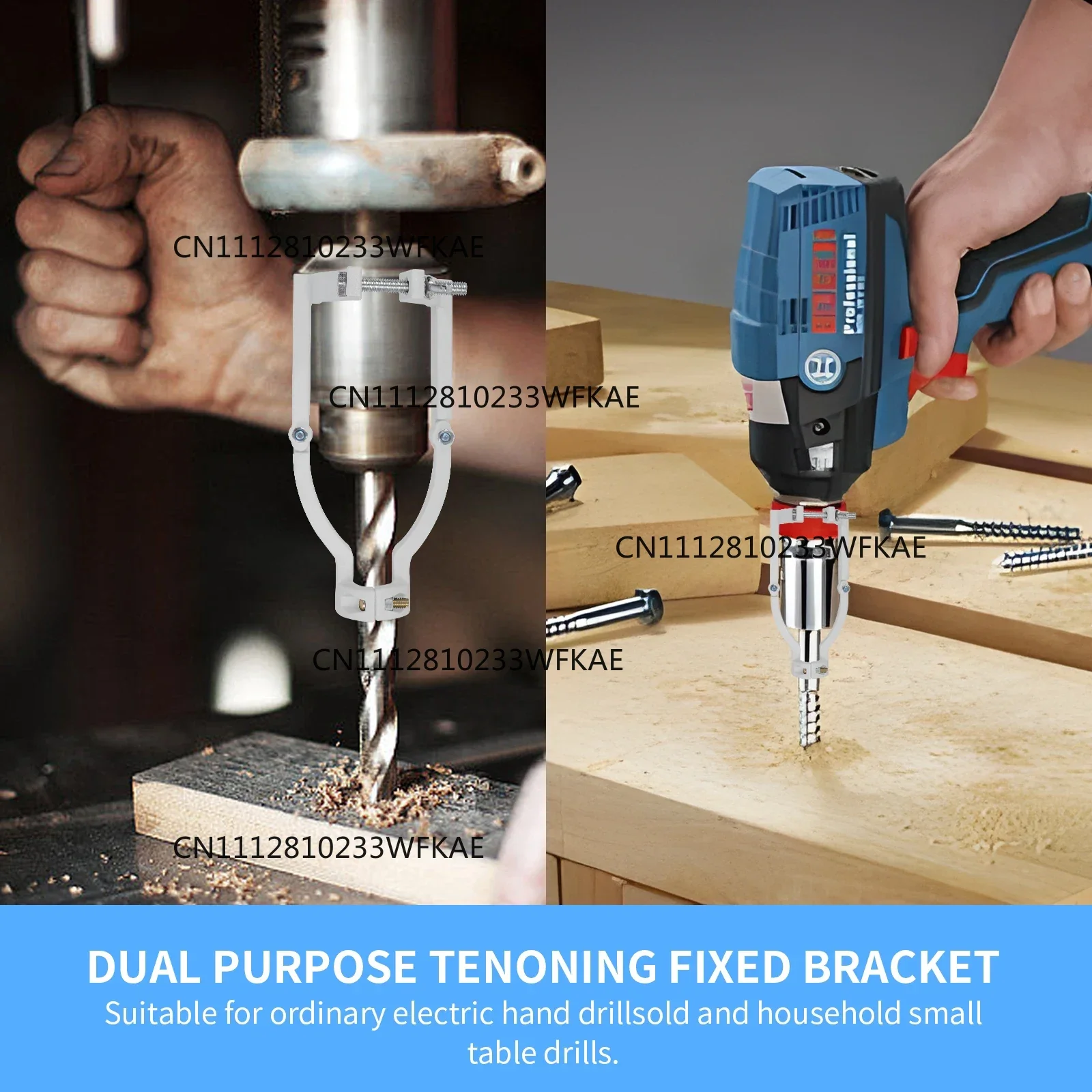 Square Hole Drill Bit Adapter with 4pcs Square Hole Drill Bit Easy Installation and Disassembly For Woodworking Drill Tools
